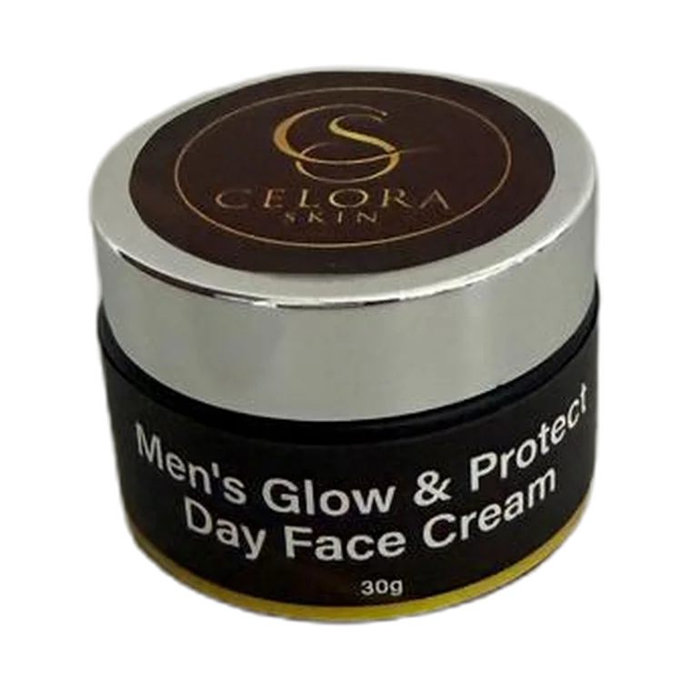 Men’s Glow & Protect Day Face Cream product label