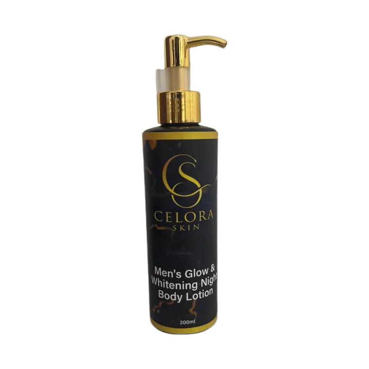 Men’s Glow & Whitening Night Body Lotion product label